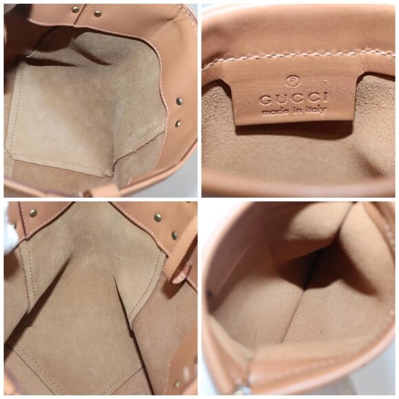 GUCCI Hand Bag Leather Beige Gold - Picture 13 of 15